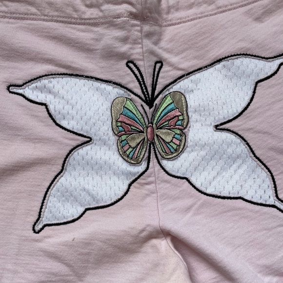 Vintage Y2K Pastel Butterfly Flared Sweatpants - Picture 3 of 5